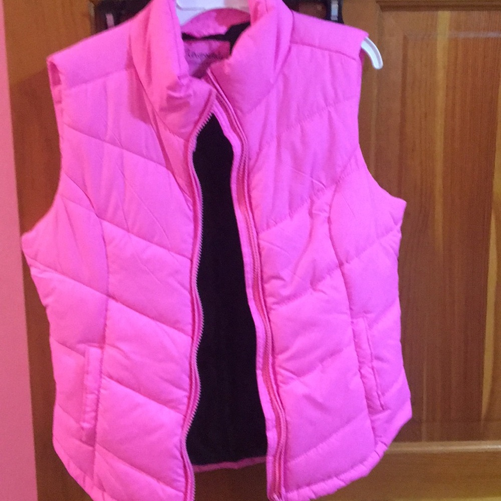Hot pink puffer vest